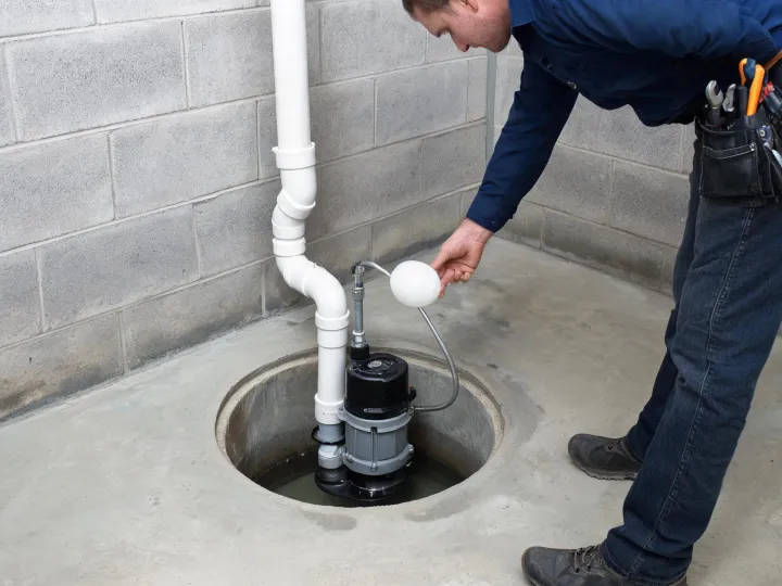 Residential basement sump installation